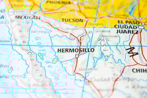 Map of Hermosillo, Sonora where Ford has a factory
