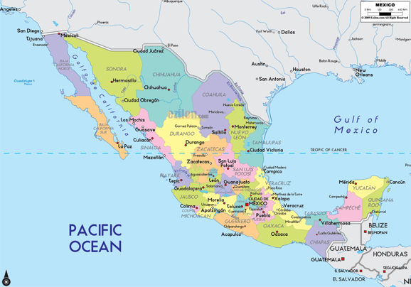 map of mexico